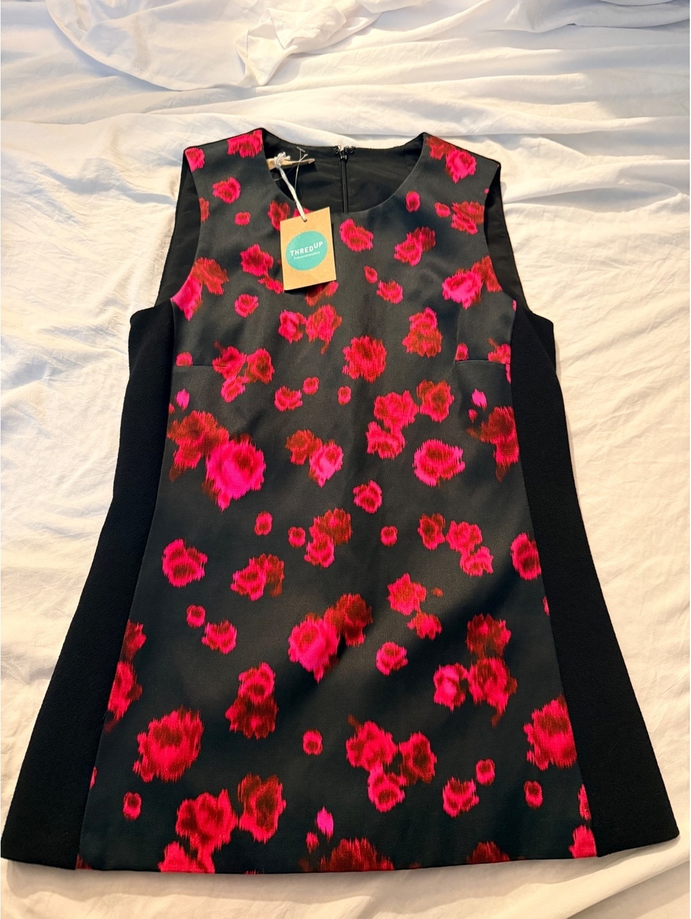 Michael Kors Women's Black and Red Floral Sleeveless top